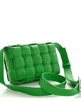 Nappa Maxi Intreccio Small Padded Cassette Crossbody Bag Parakeet