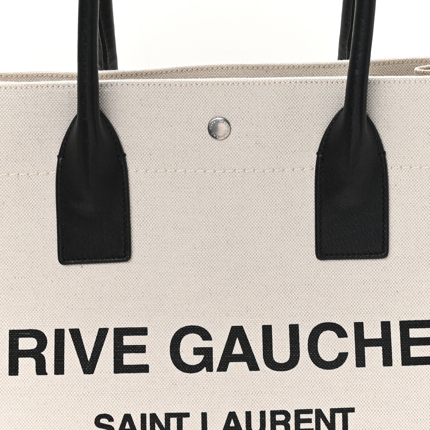 Linen Calfskin Small Rive Gauche Tote Greggio Natural