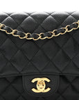 Caviar Quilted Medium Double Flap Black