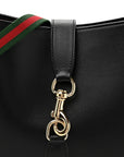 Ancora Calfskin Medium Jackie Shoulder Bag Black
