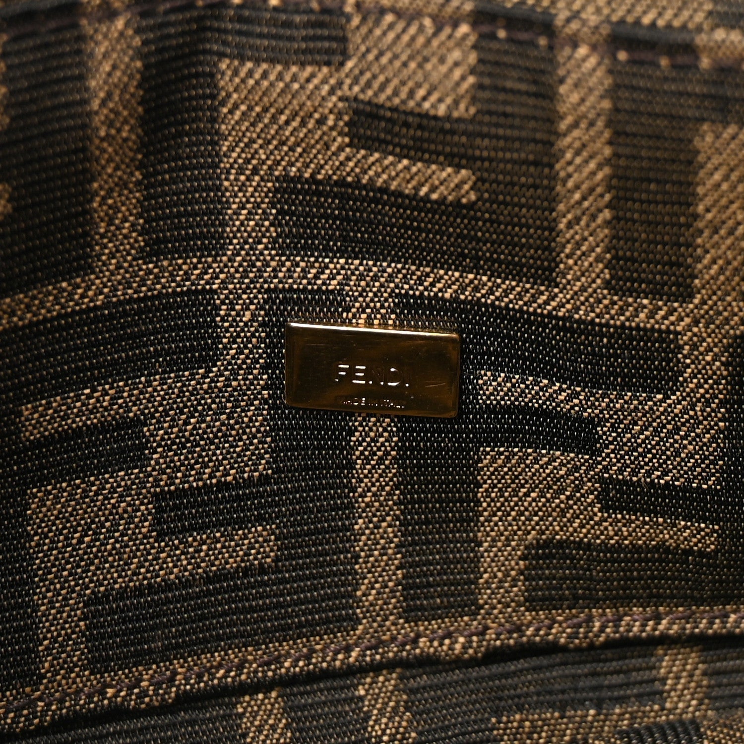 Fabric Jacquard FF 1974 Mini Baguette Tobacco Moro Black