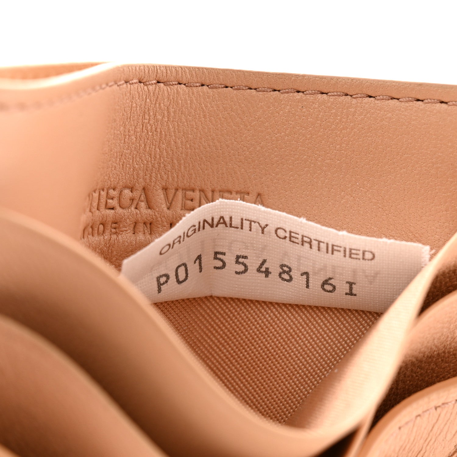 Nappa Intrecciato Card Holder Almond