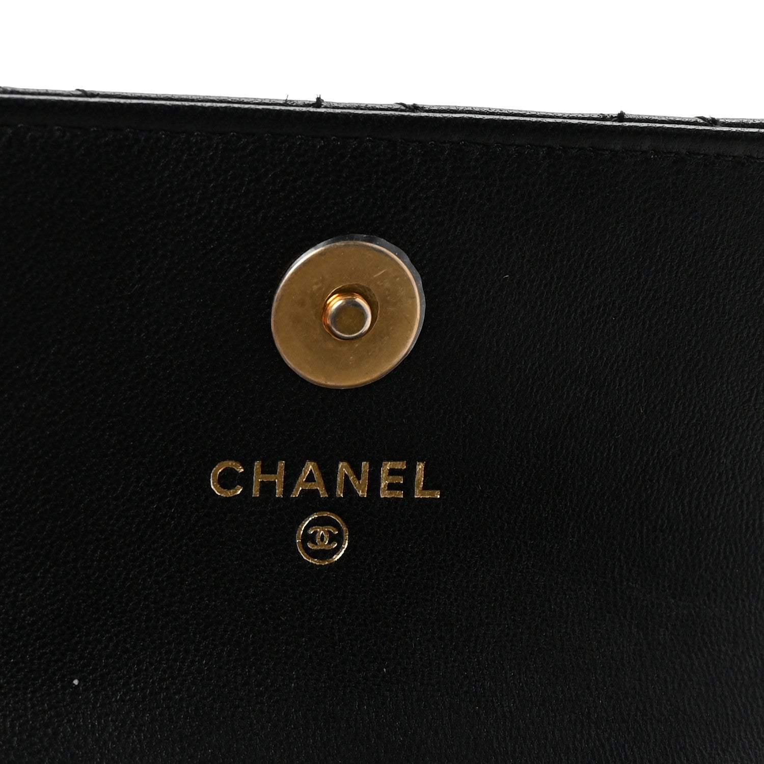 Lambskin Quilted Pearl Crush Flap With Chain Black