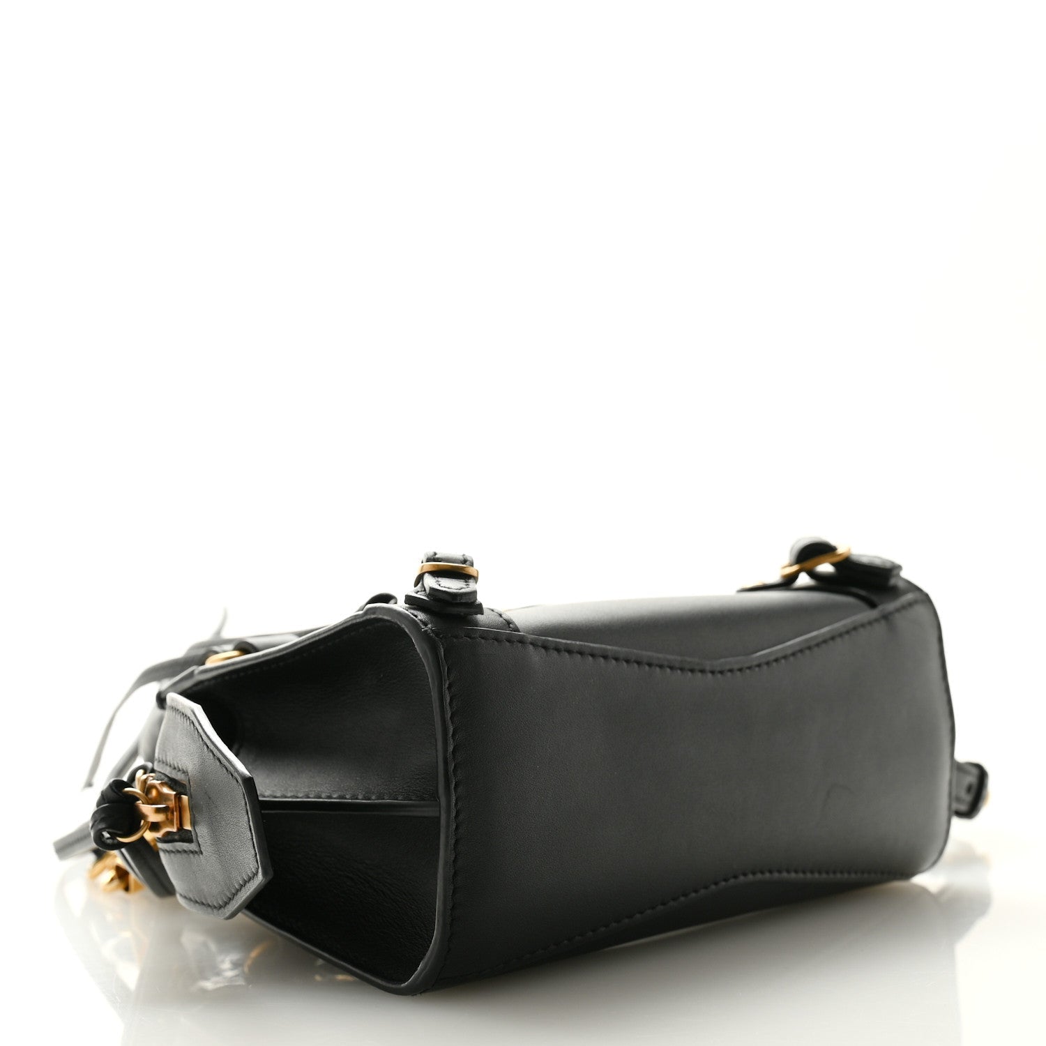 Smooth Calfskin Neo Classic Brass Hardware Nano City Crossbody Black