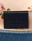 Denim Matelasse Mini Pearly GG Marmont Shoulder Bag Blue