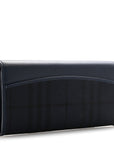 Overdyed Calfskin Horseferry Check Porter Continental Wallet Blue Carbon