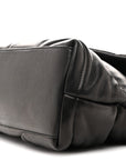 Lambskin Quilted Small Loulou Puffer Monogram Chain Satchel Black
