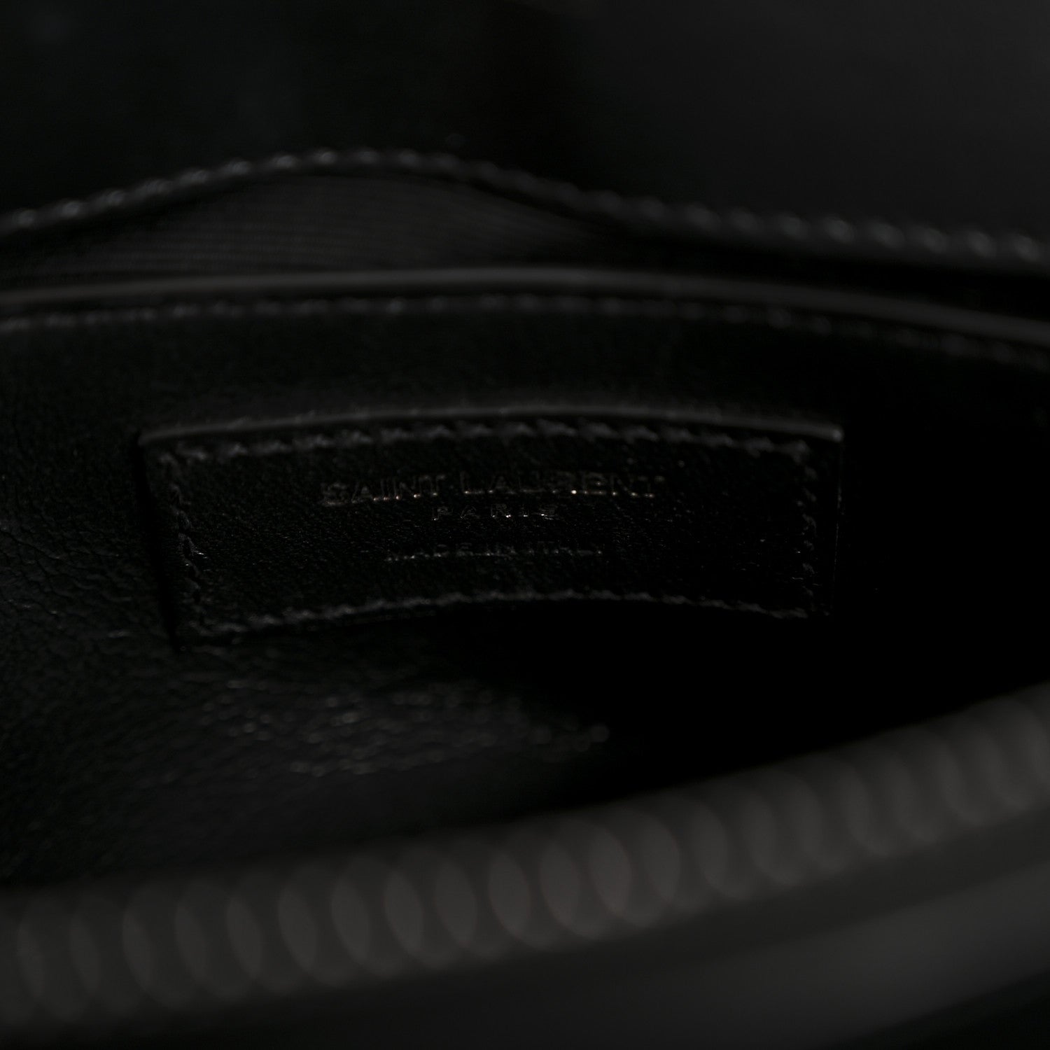 Calfskin Y Quilted Monogram Monochrome Small Loulou Chain Satchel Black