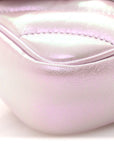 Iridescent Nappa Chevron Matelasse Super Mini GG Marmont Shoulder Bag Iridescent Escape Pink