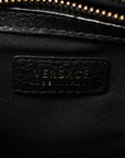 Grained Calfskin Embossed Medusa Flap Bag Black