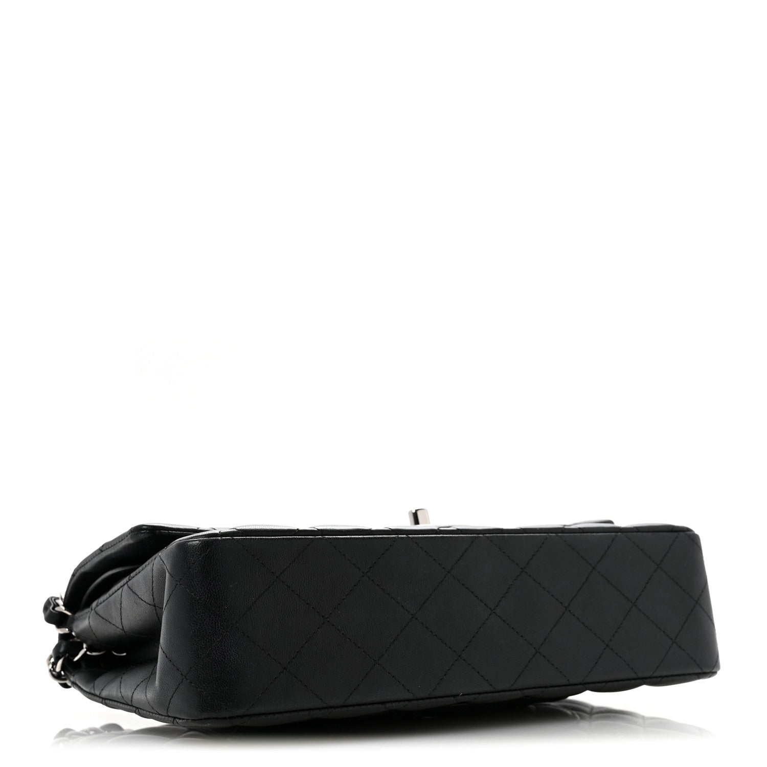 Lambskin Quilted Medium Double Flap Black