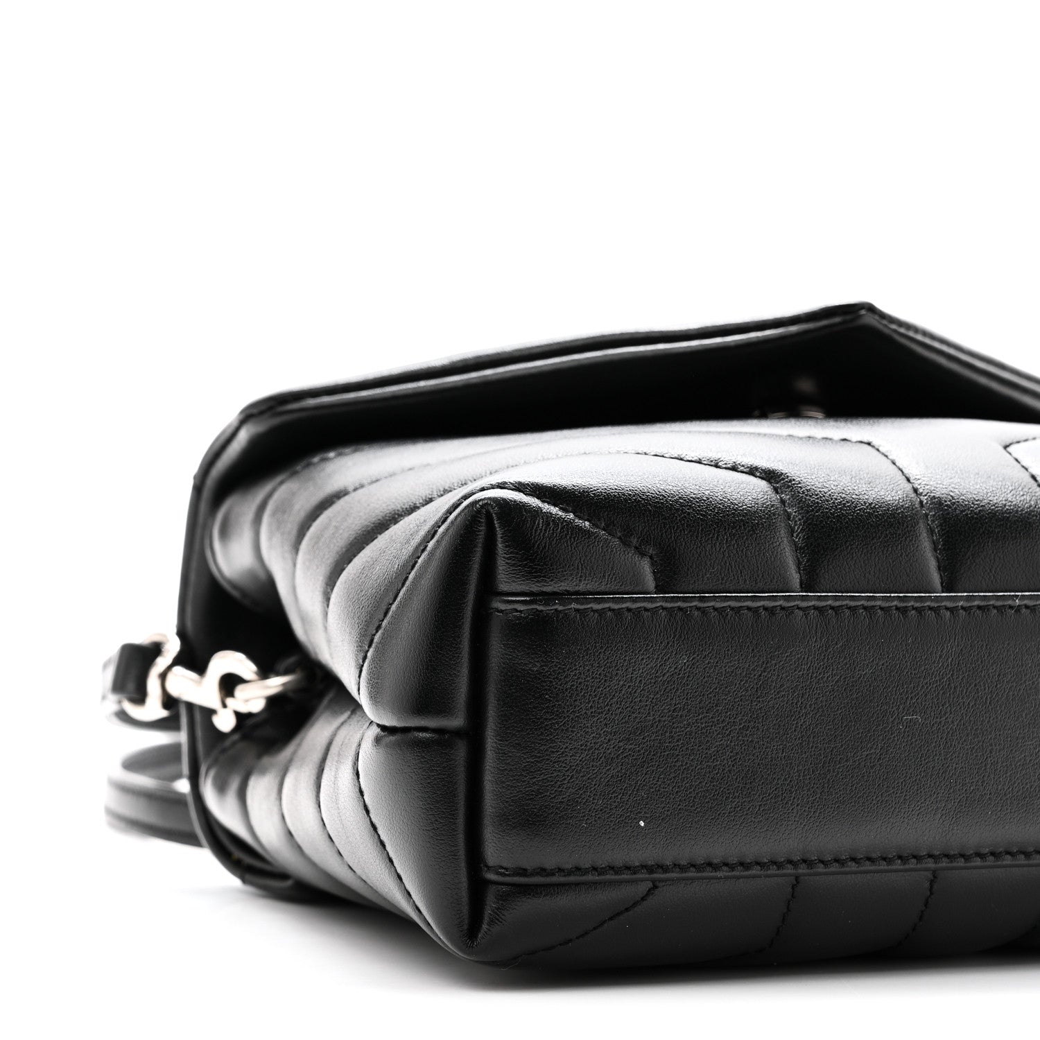 Calfskin Y Quilted Monogram Toy Loulou Crossbody Bag Black
