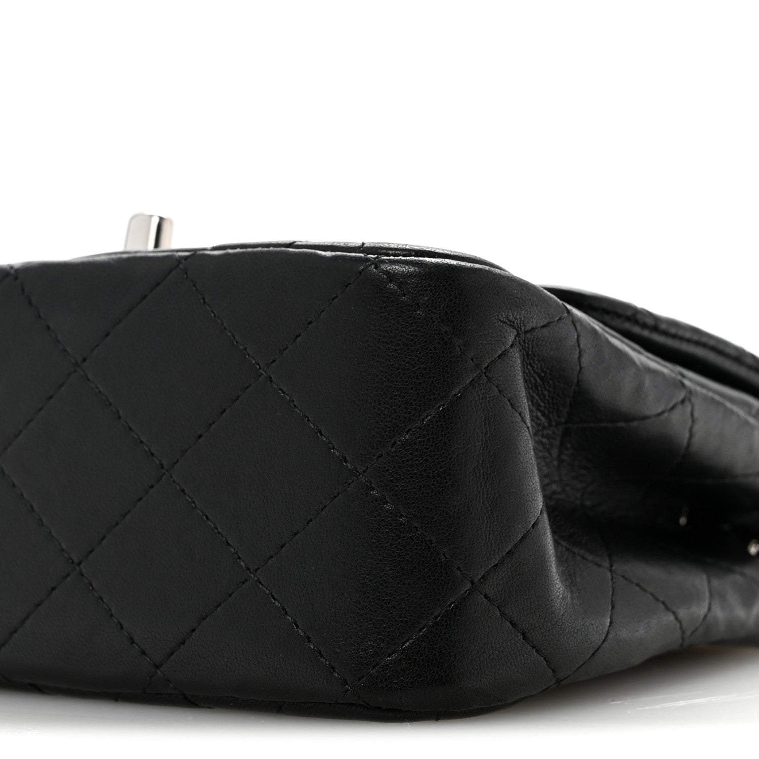 Lambskin Quilted Mini Square Flap Black