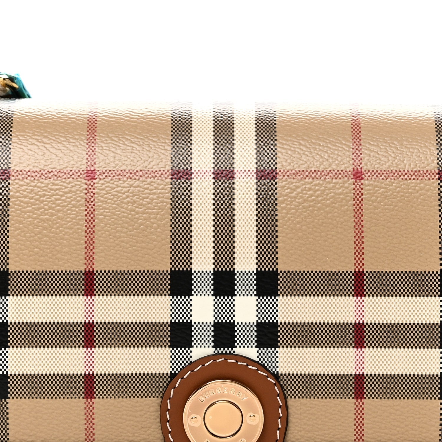 Coated Canvas Calfskin Vintage Check Small Note Crossbody Bag Briar Brown