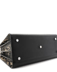 Grained Calfskin Embossed Python Small Sac De Jour Black
