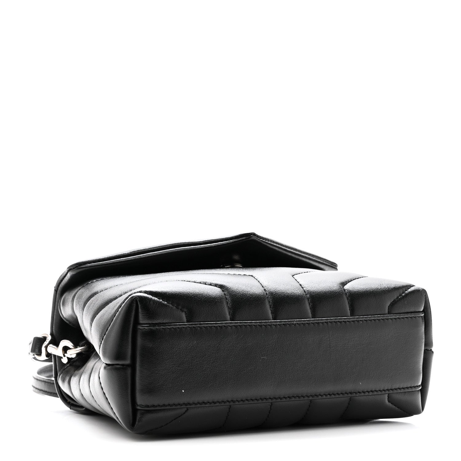 Calfskin Y Quilted Monogram Toy Loulou Crossbody Bag Black