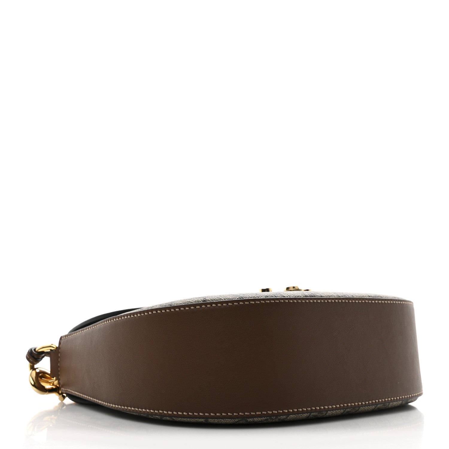 GG Supreme Monogram Web Medium Padlock Messenger Shoulder Bag Black