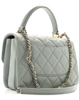 Lambskin Quilted Small Trendy CC Flap Dual Handle Bag Grey