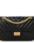 Aged Calfskin Chevron Quilted 2.55 Reissue Mini Flap Black