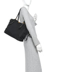 Tessuto Nylon Saffiano Tote Black
