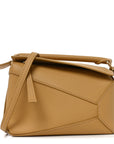 Calfskin Mini Woven Puzzle Bag Sahara