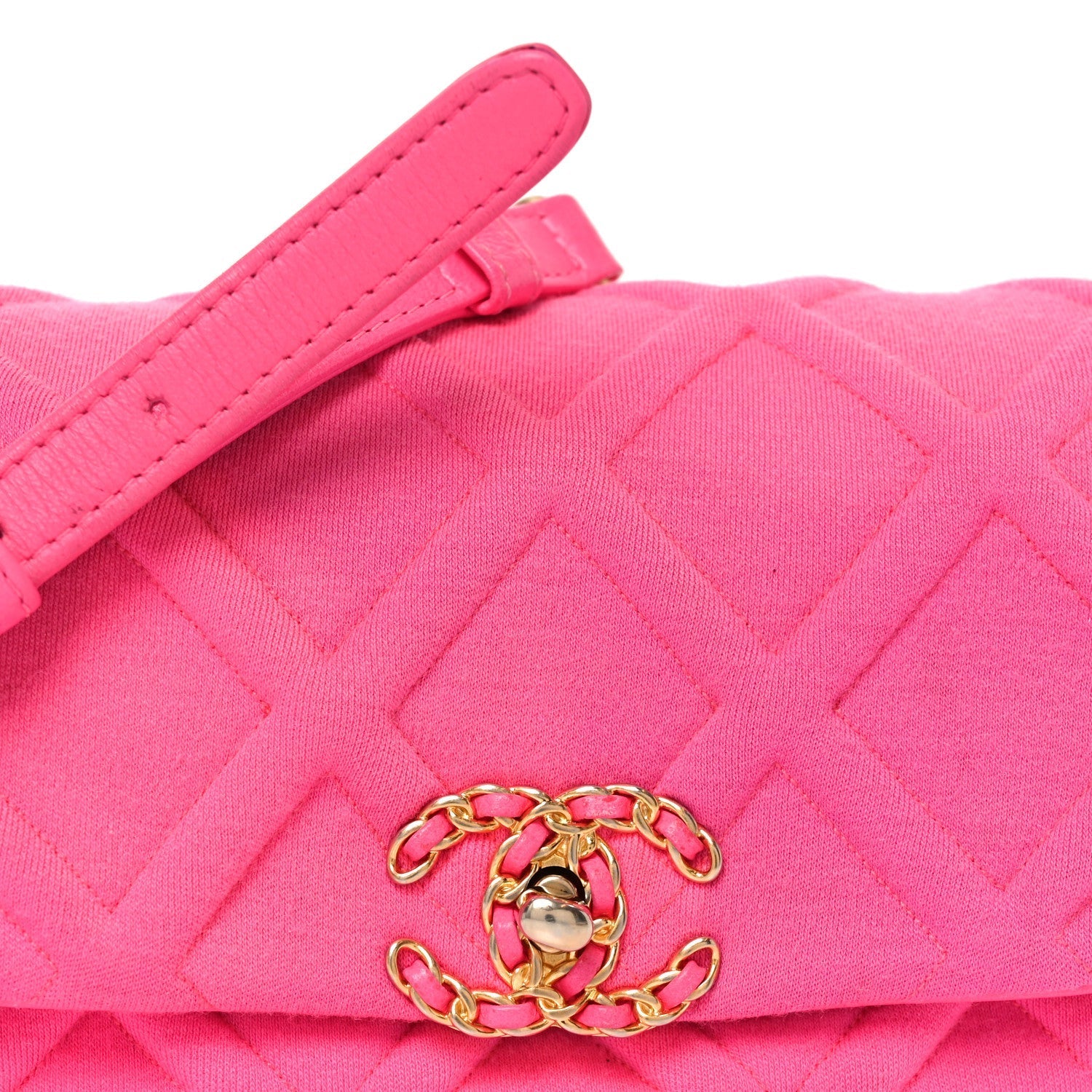 Jersey Quilted CHNL 19 Waist Bag Pink