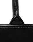 Coated Canvas Calfskin La Greca Signature Tote Bag Black Khaki
