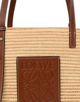 Raffia Small Square Basket Tote Bag Natural Tan