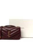 Lambskin Chevron Quilted Small LouLou Rouge Cabernet