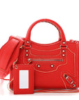Supple Grained Calfskin Classic Silver Hardware Highlight Mini City Rouge Fraise