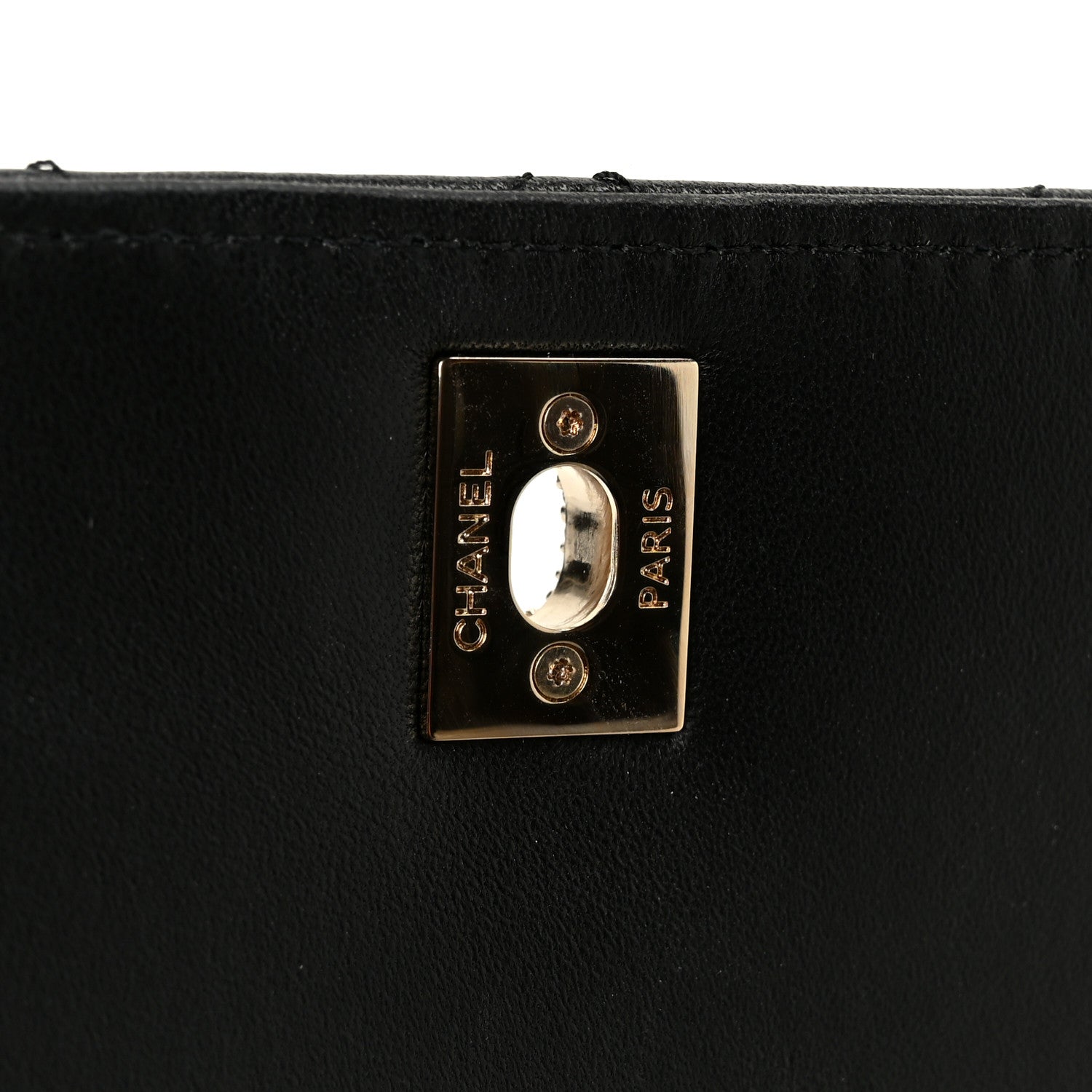 Lambskin Crystal Quilted Mini Trendy CC Dual Handle Flap Bag Black