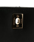 Lambskin Crystal Quilted Mini Trendy CC Dual Handle Flap Bag Black
