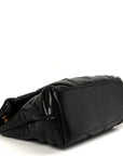 Lambskin Quilted Small Loulou Puffer Monogram Chain Satchel Black