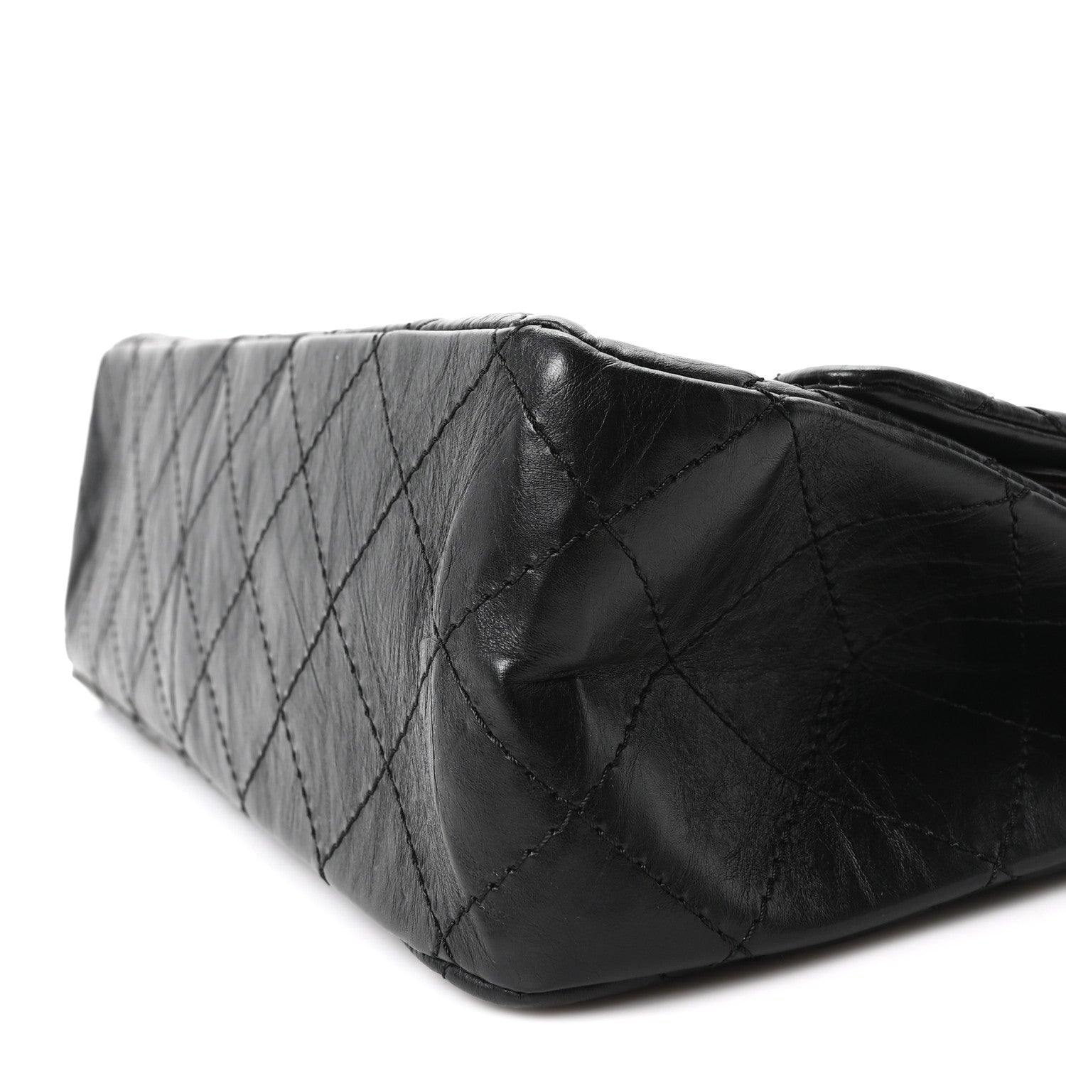 Aged Calfskin Quilted 2.55 Reissue 227 Flap Black