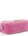 Velvet Matelasse Marquise Crystals Mini GG Marmont Chain Shoulder Bag Malva