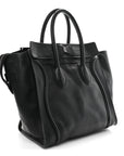 Drummed Calfskin Mini Luggage Black