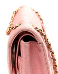 Caviar Quilted Medium Double Flap Light Pink