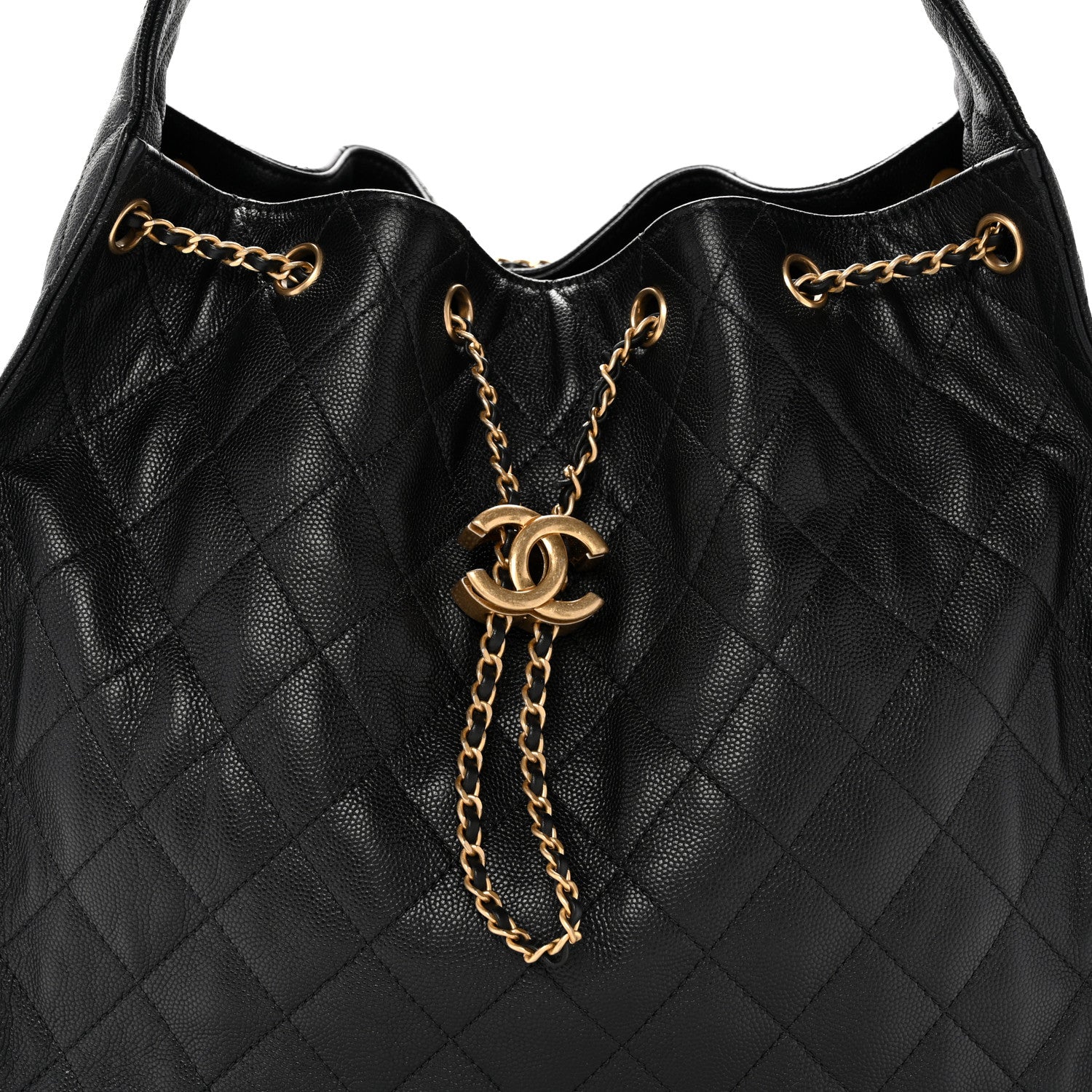 Caviar Quilted Medium CHNL 25 Handbag Black