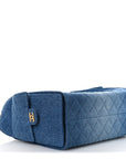 Washed Denim Quilted Small CHNL 25 Handbag Blue