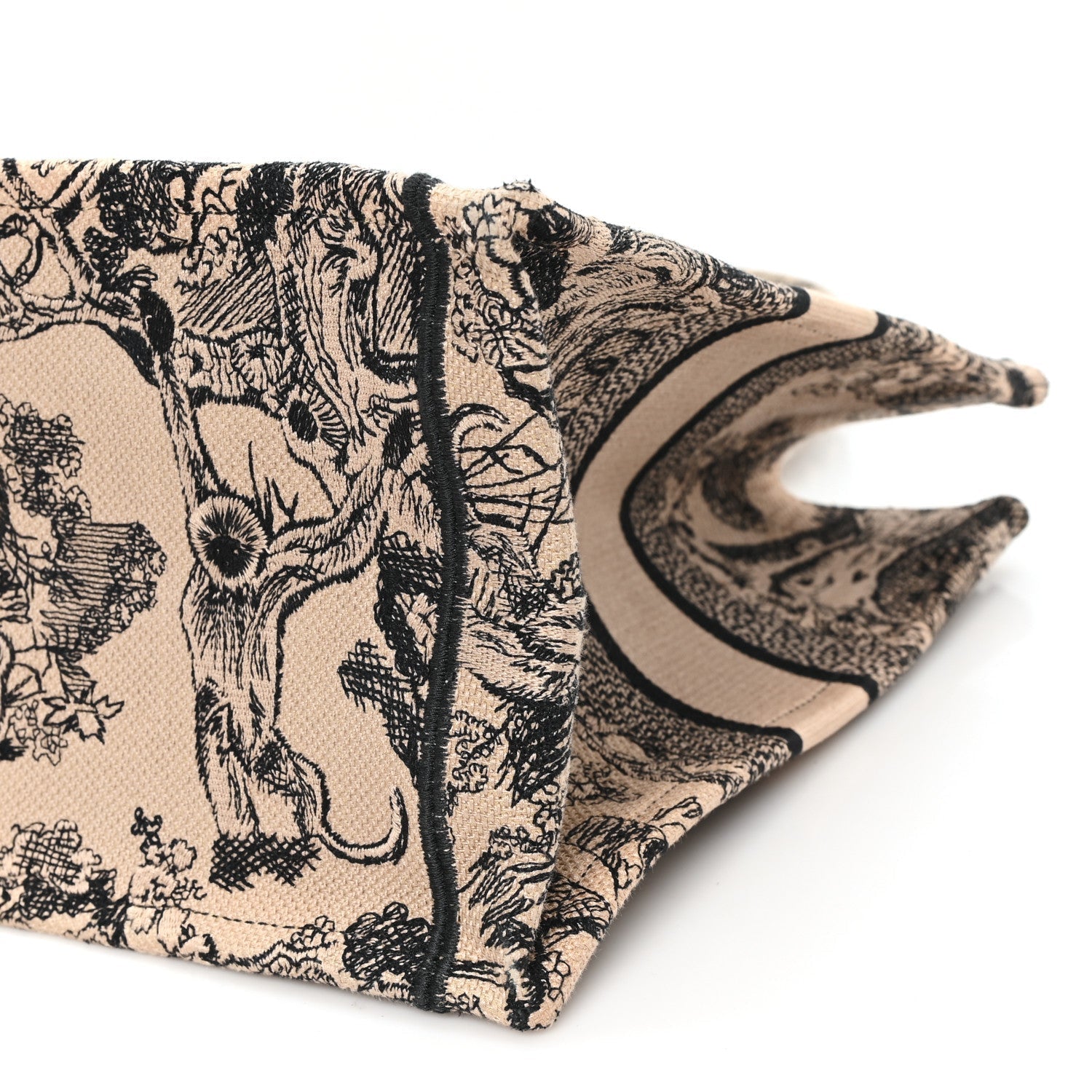 Canvas Embroidered Medium D1ORiviera Toile De Jouy Book Tote Black