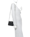 Caviar Quilted Purse With Chain Black