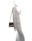 GG Supreme Monogram Calfskin Small Padlock Shoulder Bag Beige Black Cuir