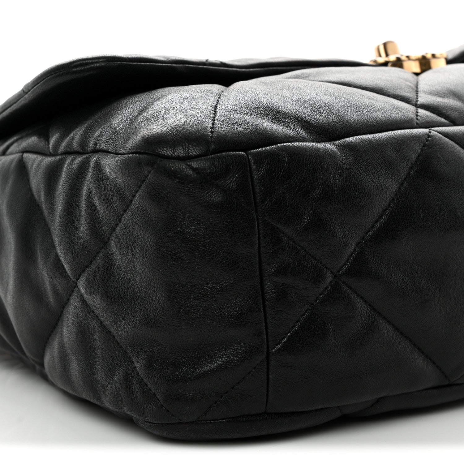 Goatskin Quilted Maxi CHNL 19 Flap Black