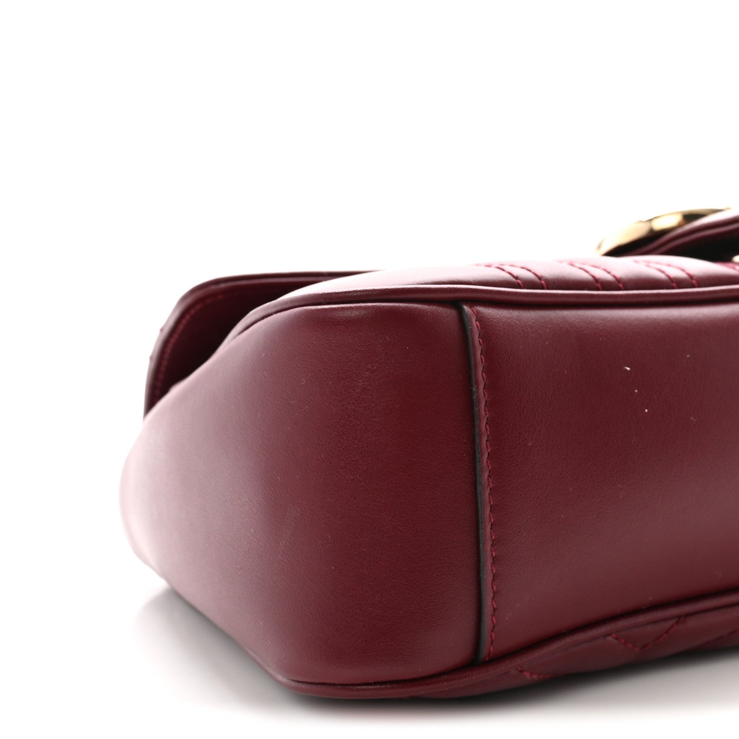 Calfskin Matelasse Small GG Marmont Shoulder Bag Rosso Ancora Red