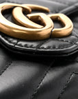 Calfskin Matelasse GG Marmont Chain Wallet Black