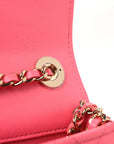 Lambskin Quilted Mini Trendy CC Chain Wallet Pink