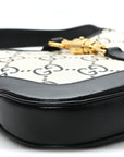 Azalea Calfskin GG Monogram Bi-Color Debossed Small Jackie 1961 Hobo Mystic White Black