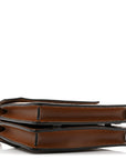Smooth Calfskin Canvas Horseferry Print Mini Title Bag with Pocket Natural Malt Brown