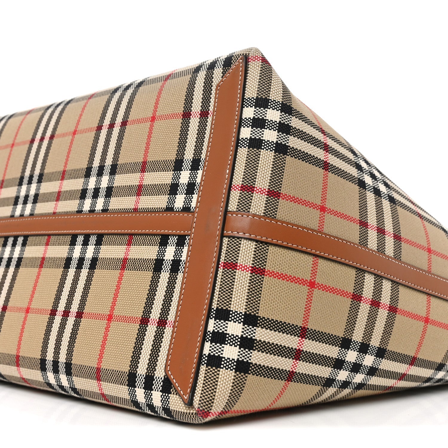 Cotton Vintage Check Large London Tote Bag Briar Brown Black