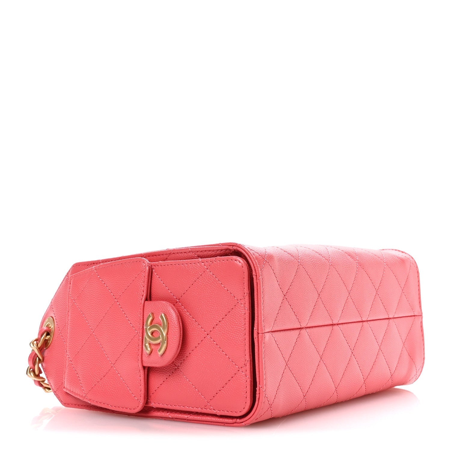 Caviar Quilted Mini CHNL 25 Handbag Coral